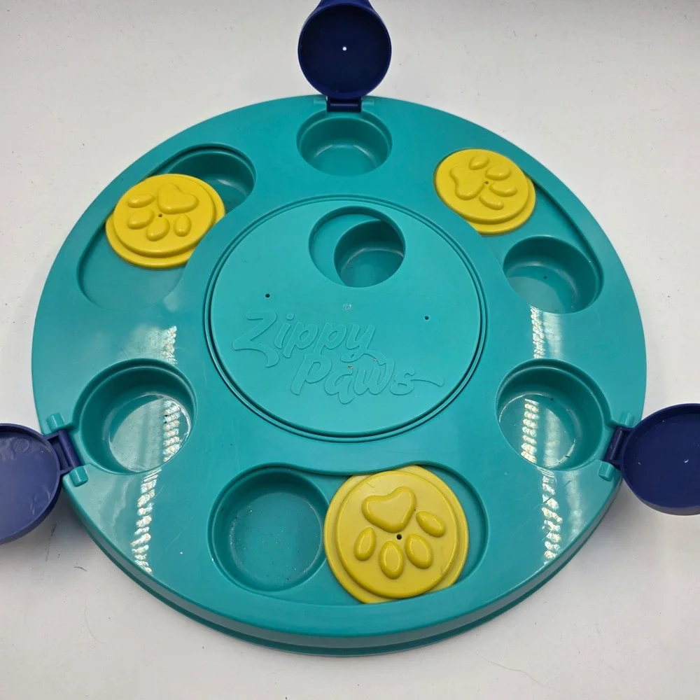 ZippyPaws‎ SmartyPaws Puzzler Teal Interactive Dog Toy Game Slow Feeder L3